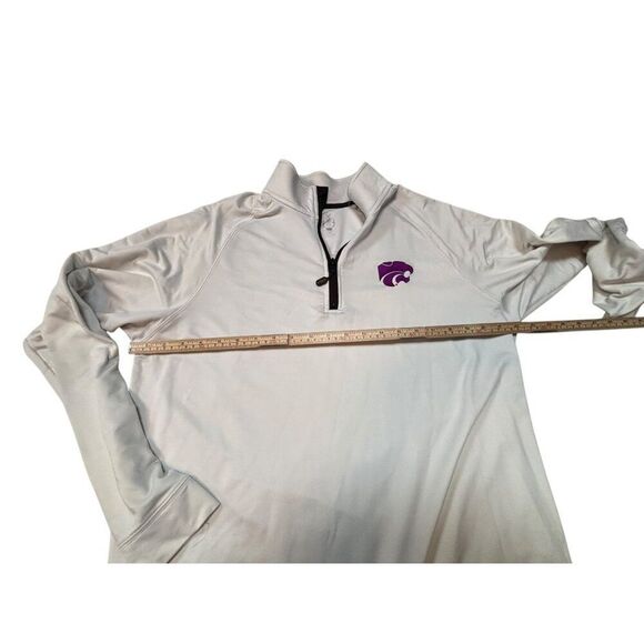 K-State Wildcats CBUK L/G White 1/4 Zip Pullover Shirt - Picture 7 of 11